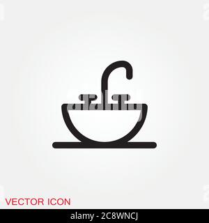 Vektor Badezimmer Symbol. Hochwertiges Grafikdesign. Moderne Schilder Stock Vektor