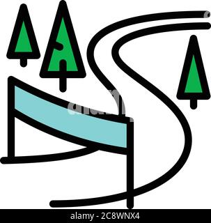 Ski-Resort-Symbol. Skizentrum Vektor-Symbol für Web-Design isoliert auf weißem Hintergrund Stock Vektor