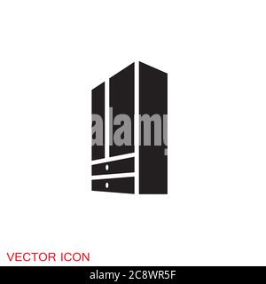 Schrank Symbol, Möbel und Wohnkultur Symbole. Vektorgrafik. Stock Vektor