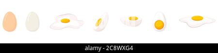 Cartoon Ei isoliert auf weißem Hintergrund. Stock Vektor