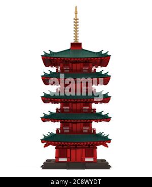 Pagode Turm isoliert Stockfoto