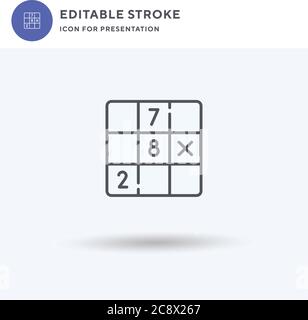 Sudoku Icon Vektor, gefüllt flaches Zeichen, solides Piktogramm isoliert auf weiß, Logo-Illustration. Sudoku-Symbol für die Präsentation. Stock Vektor