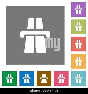 Highway flaches Symbol auf farbigem Hintergrund gesetzt. Stock Vektor