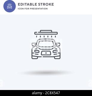 Auto Wash Icon Vektor, gefüllt flaches Zeichen, solides Piktogramm isoliert auf weiß, Logo-Illustration. Symbol für Autowaschanlage zur Präsentation. Stock Vektor