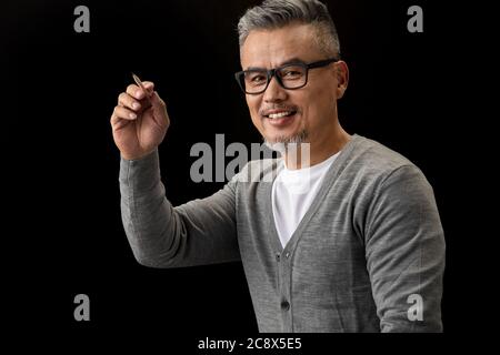 Leitender Designer mit Bleistiftportrait Stockfoto