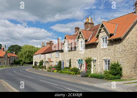 Traditionelle Häuser im Dorf Hovingham, Ryedale, North Yorkshire, England Stockfoto