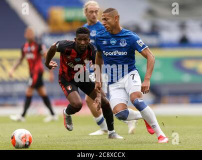 Liverpool, Großbritannien. Juli 2020. Richarlison von Everton während des Premier League-Spiels zwischen Everton und Bournemouth im Goodison Park am 26. Juli 2020 in Liverpool, England. (Foto von Daniel Chesterton/phcimages.com) Quelle: PHC Images/Alamy Live News Stockfoto