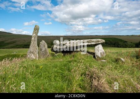 Cairn Holy 2, neolithische Grabkammer, die angeblich das Grab des mythischen schottischen Königs Galdus, Carsluith, Dumfries & Galloway, Schottland, ist Stockfoto