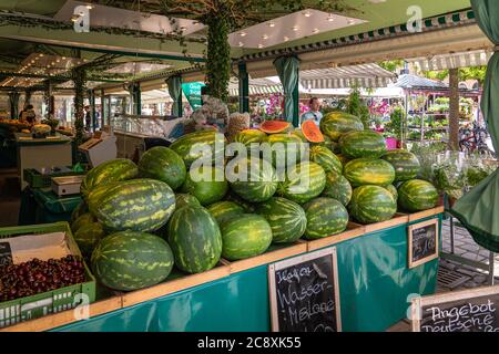 Viktualienmarkt in München Deutschland Stockfoto