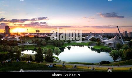 Olympiapark in München Deutschland Stockfoto