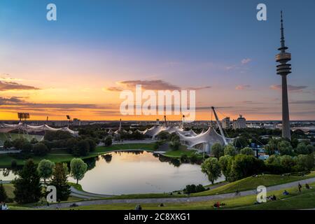 Olympiapark in München Deutschland Stockfoto