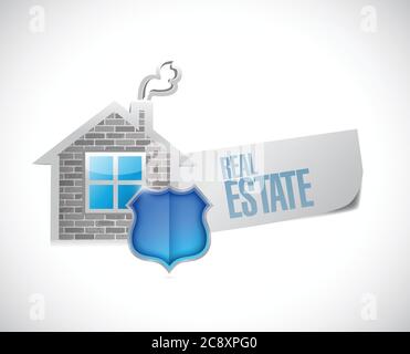 Immobilien Zeichen Illustration Design auf einem weißen Hintergrund Stock Vektor