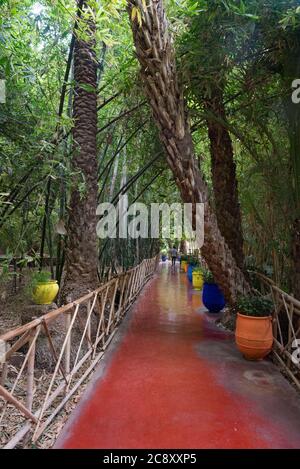 Yves Saint Laurents Gedenkstätte – Majorelle-Gärten in Marrakesch, Marokko Stockfoto