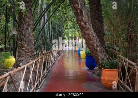 Yves Saint Laurents Gedenkstätte – Majorelle-Gärten in Marrakesch, Marokko Stockfoto