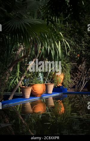 Yves Saint Laurents Gedenkstätte – Majorelle-Gärten in Marrakesch, Marokko Stockfoto