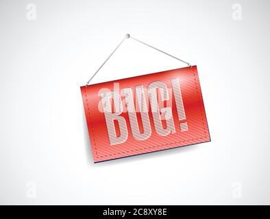 Bug Banner Illustration Design auf weißem Hintergrund Stock Vektor