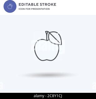 Apple Icon Vektor, gefülltes flaches Zeichen, solides Piktogramm isoliert auf weiß, Logo-Illustration. Apple-Symbol für die Präsentation. Stock Vektor