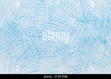 Blaue Farbe abstrakt Kreide Zeichnung Papier Hintergrund Textur Stockfoto