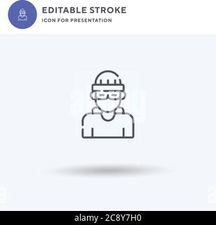 Einbrecher-Symbolvektor, gefülltes flaches Schild, solides Piktogramm isoliert auf Weiß, Logo-Illustration. Einbruchsymbol zur Präsentation. Stock Vektor