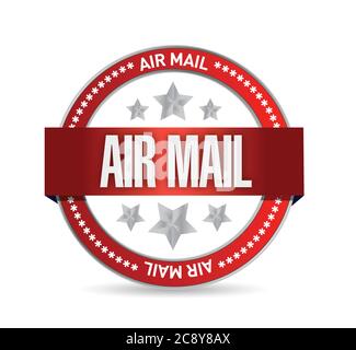 Air Mail Dichtung Illustration Design auf weißem Hintergrund Stock Vektor