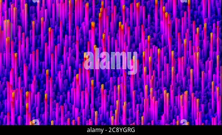 Abstrakte geometrische 3d-Formen Hintergrund aus bunten Balken, Big-Digital-Data-Konzept, isometrische Ansicht, 3d-Illustration Stockfoto