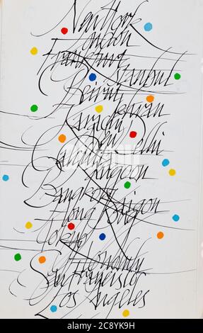 Vintage Pan American World Airways First Class Menü, USA Stockfoto