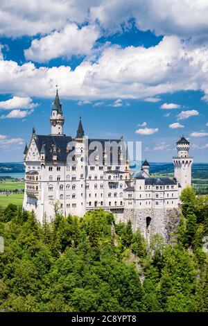 Märchenschloss Neuschwanstein in Bayern, Deutschland Stockfoto