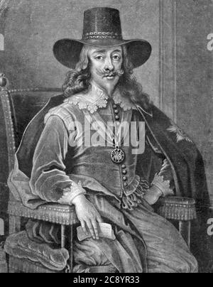 KARL I. VON ENGLAND (1600-1649) EIN Stich aus dem 19. Jahrhundert, der auf seinem Aussehen während seines Prozesses basiert Stockfoto