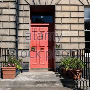 Ehemalige Heimat des schottischen Autors Robert Louis Stevenson in Heriot Row, Edinburgh Stockfoto