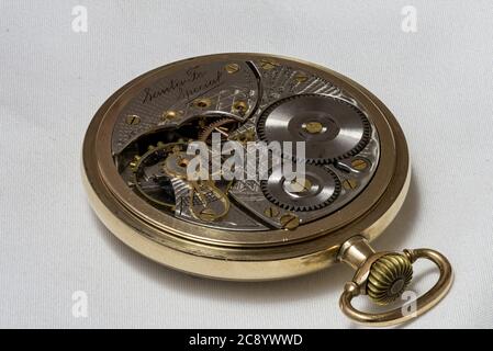 Illinois Watch Co - Santa Fe Special Taschenuhr Stockfoto