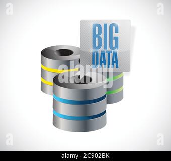 Big-Data-Server-Illustration mit weißem Hintergrund Stock Vektor