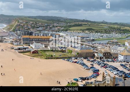 Landschaftsfoto von West Bay in Dorset Stockfoto