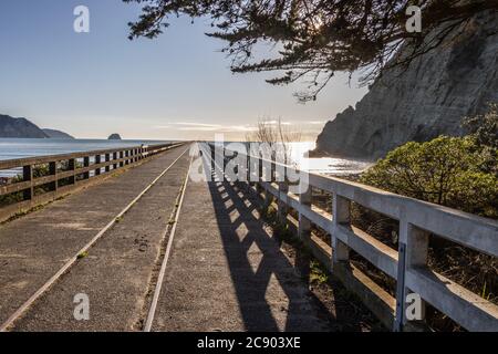 Tolaga Bay Wharf, Eastland, Neuseeland Stockfoto