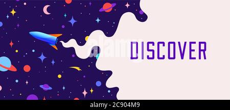 Universum. Motivationsbanner mit Universum Kosmos Stock Vektor
