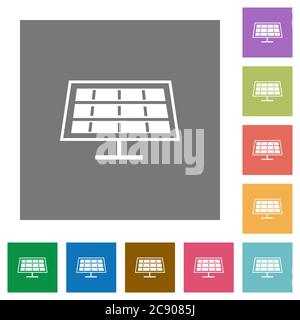 Solar Panel flache Symbole auf einfache Farbe quadratischen Hintergrund. Stock Vektor
