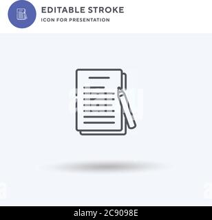 Essay Icon Vektor, gefüllt flache Zeichen, solide Piktogramm isoliert auf weiß, Logo-Illustration. Essay-Symbol für die Präsentation. Stock Vektor