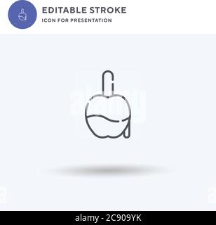 Karamellisierter Apple Icon Vektor, gefülltes flaches Zeichen, solides Piktogramm isoliert auf weiß, Logo-Illustration. Karamellisiertes Apple-Symbol für die Präsentation. Stock Vektor