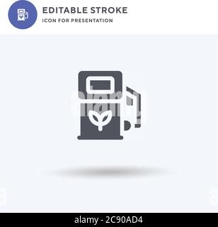 Symbolvektor für die Gaspumpe, gefülltes flaches Schild, solides Piktogramm isoliert auf Weiß, Logo-Illustration. Symbol für die Gaspumpe zur Präsentation. Stock Vektor
