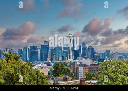 Seattle Skyline Vom Kerry Park Stockfoto