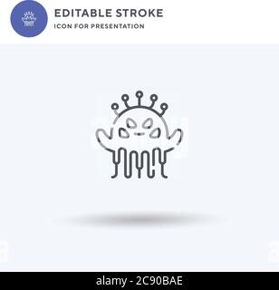Alien Icon Vektor, gefüllt flache Zeichen, solide Piktogramm isoliert auf weiß, Logo-Illustration. Alien-Symbol für Präsentation. Stock Vektor