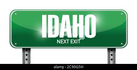 Idaho Straße Zeichen Illustration Design auf einem weißen Hintergrund Stock Vektor