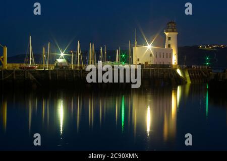 Scarborough Pier Lighthouse am Vincent Pier in Scarborough, North Yorkshire Stockfoto