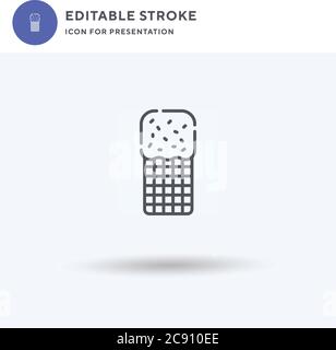 Wafer Icon Vektor, gefülltes flaches Zeichen, solides Piktogramm isoliert auf weiß, Logo-Illustration. Wafer-Symbol für die Präsentation. Stock Vektor