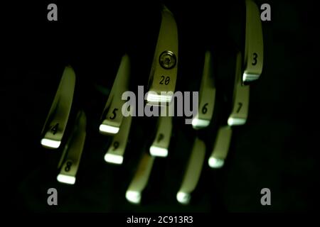 Moderne Iron Golf Clubs Blades in der Schweiz. Stockfoto