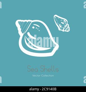 Fossiler Ammonit nautilus Muschelvektor Logo Set. Isolierter Vektor von Muscheln, altes Ammonit Fossil Logo, Karte. Stock Vektor