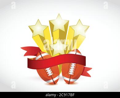 Football Champion Bändchen Illustration Design auf weißem Hintergrund Stock Vektor