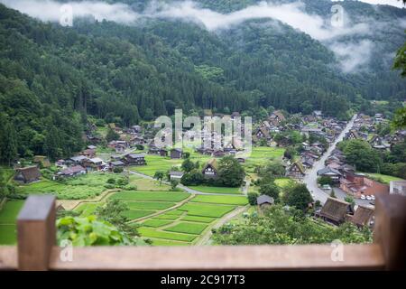 Shirakawa-go, Japan, 07-24-2020 , Shirakawa-go, ein Weltkulturerbe-Dorf in Japan. Stockfoto