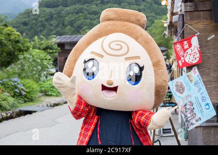 Shirakawa-go, Japan, 07-24-2020 , Shirakawa-go, ein Weltkulturerbe-Dorf in Japan. Stockfoto