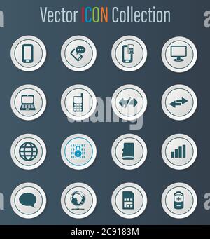 Symbole für mobile Verbindungen festgelegt Stock Vektor