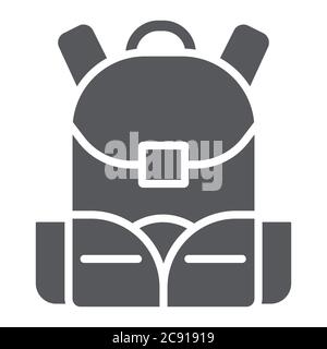 Schultasche Glyphe Symbol, Rucksack und Tasche, Rucksack Zeichen, Vektor-Grafiken, ein solides Muster auf weißem Hintergrund. Stock Vektor